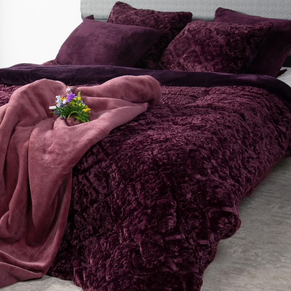 Family Bed - Family Bed Spanish Fur Comforter 3Pcs 220x240cm 655