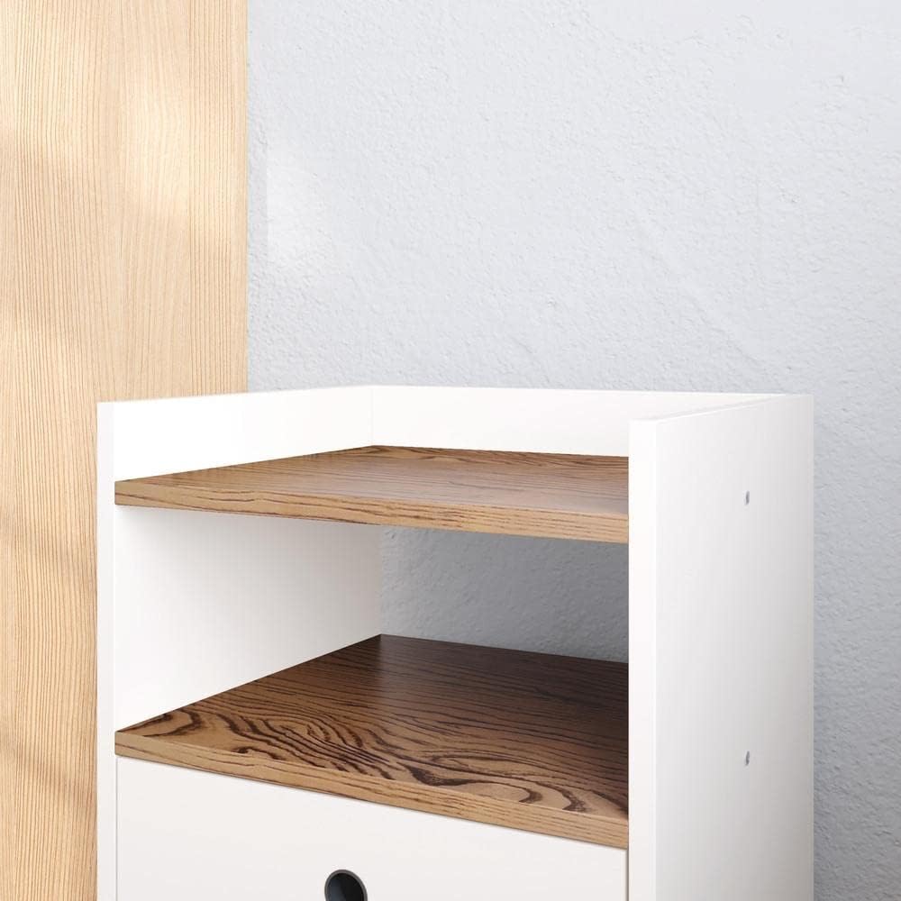 Lojas RPM Bedroom Bedside Table Dream 2 Drawers with Feet Retro Style (Off White/Brake)