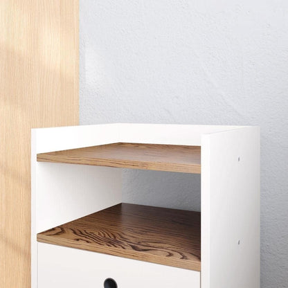 Lojas RPM Bedroom Bedside Table Dream 2 Drawers with Feet Retro Style (Off White/Brake)