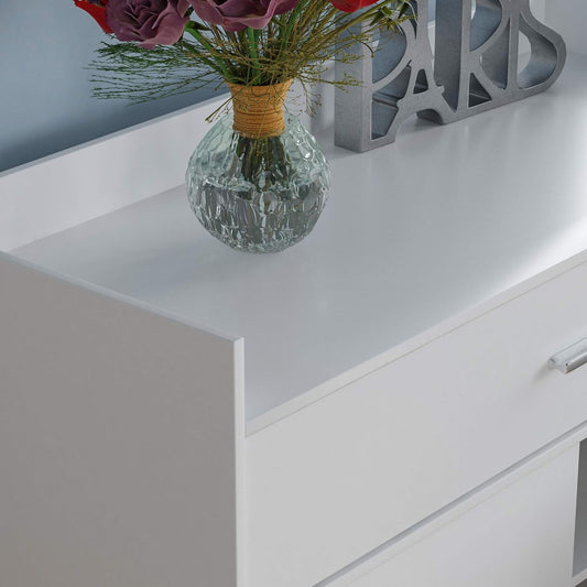 Vida Designs Dalby Modern Shoe Cabinet 2 Door 1 Drawer Hallway Closet Storage Organizer Shoe Rack Shoe Rack Wood Side Unit White