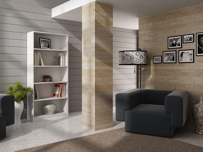 FurniFlex Wardrobe with 2 Drawers and 3 Shelves, 90 cm Width cm x 235 cm Height, White