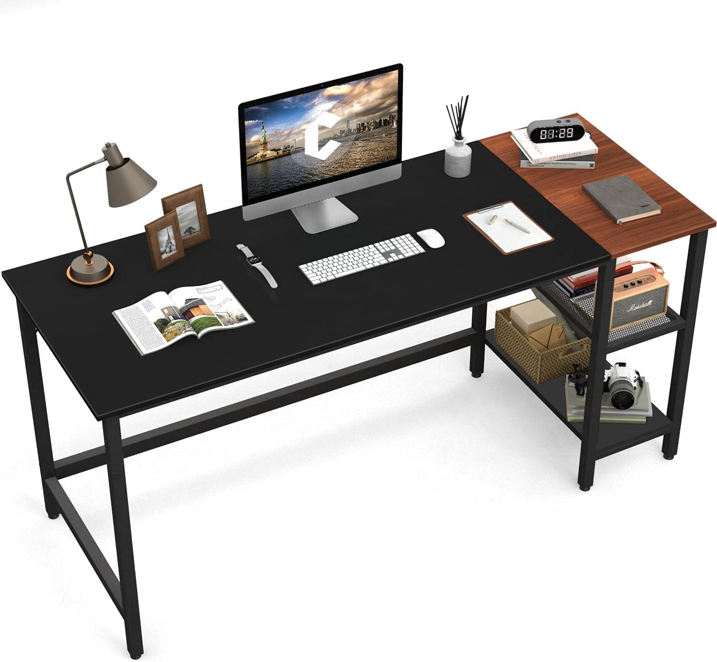 CubiCubi Computer Home Office Desk with 2 Drawers, 40 Inch Small Desk Study Writing Table, Modern Simple PC Desk