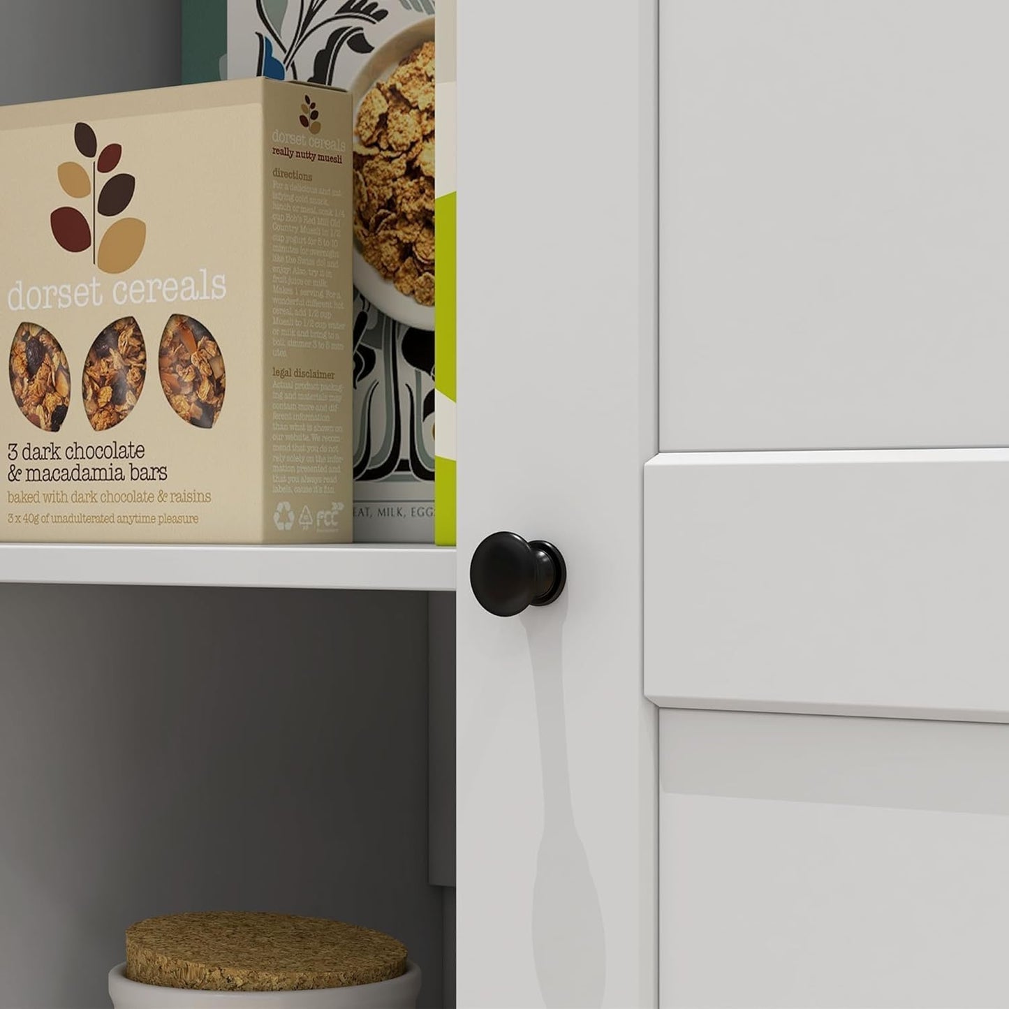 FurniFlex Wooden Storage Cabinet with 2-Doors and 4-Shelves, 172 cm Size, White