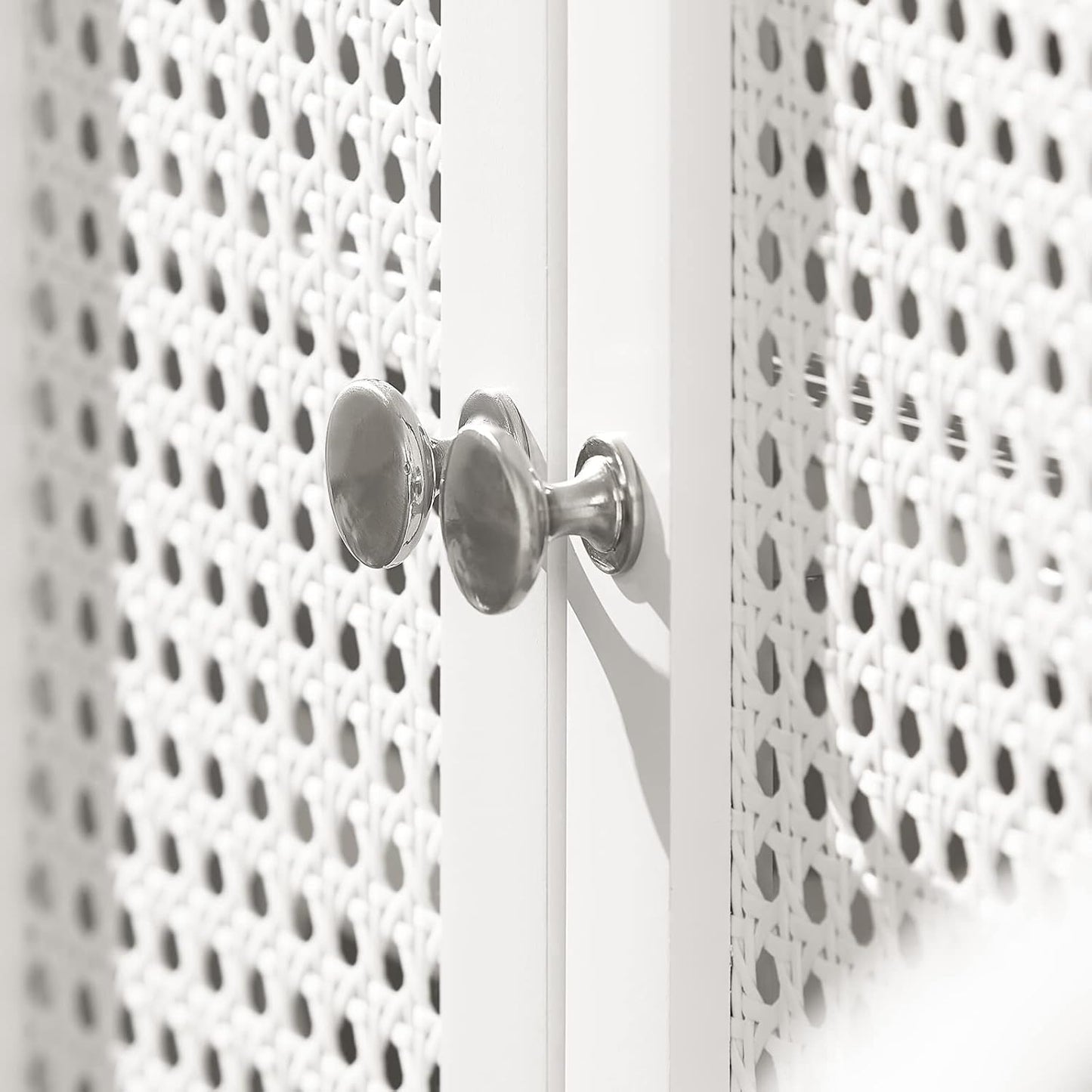 SoBuy BZR35-W Vanity Unit with Grid Look Doors, Bathroom Cabinet, White W x H x D: 50 x 60 x 33 cm