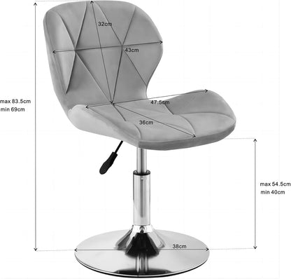 Charles Jacobs Static Swivel Geometric Design Chair with Adjustable Height - Grey Fabric