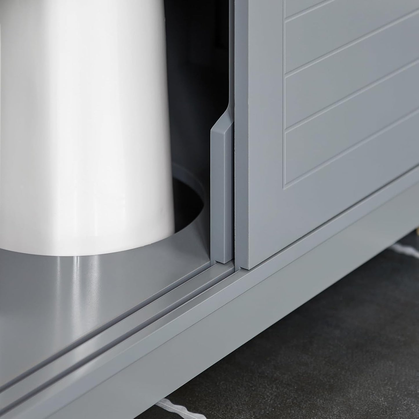 FurniFlex Under Sink Bathroom Vanity Unit, 60 cm Length x 30 cm Depth x 60 cm Height, Grey