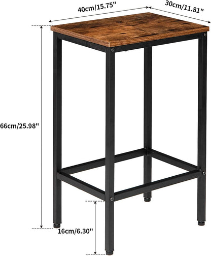 IBUYKE Bar Stool Set of 2, Tall Kitchen Counter Breakfast Bar Stools, Bar Chairs with Footrest, for Home Pub Bar Table, Living Room, Lounge, Industrial Style, Rustic Brown and Black TMJ051H