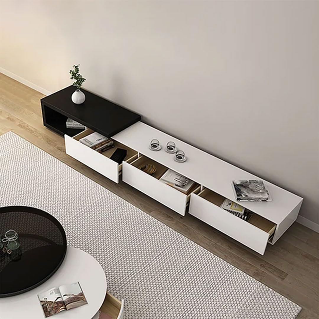 Almaz House Modern TV Unit 255cm Black & White