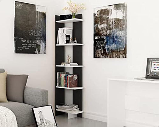 Home2Go Wooden Storage Unit with Shelves - Black and White