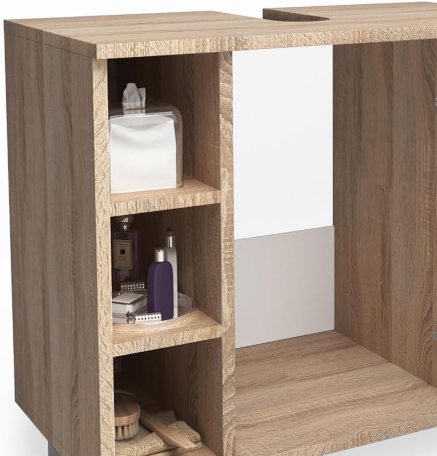 Vicco Fynn Vanity Unit Bathroom Cabinet Vanity Unit Bathroom Furniture (Sonoma/White)