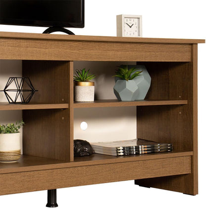 MADESA TV Stand with 6 Shelves and Cable Management, for TVs up to 75 Inches, Wood TV Bench, 23” H x 14" D x 71” L – Rustic