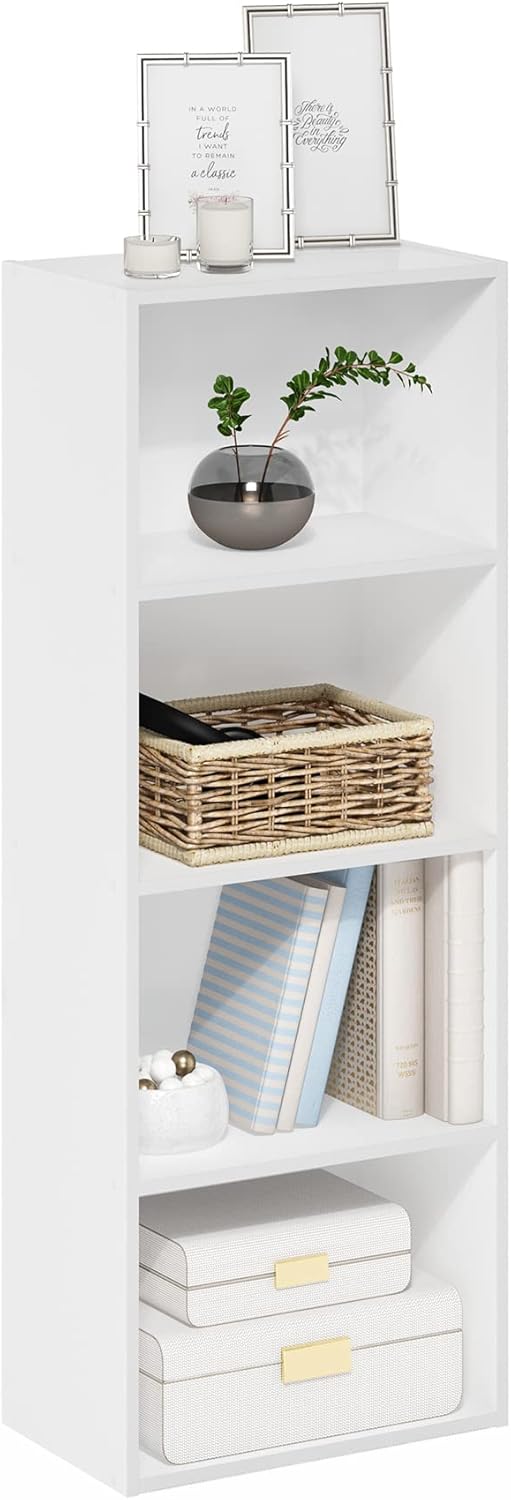 Furinno Luder Bookcase/Book/Storage, 4-Tier, White