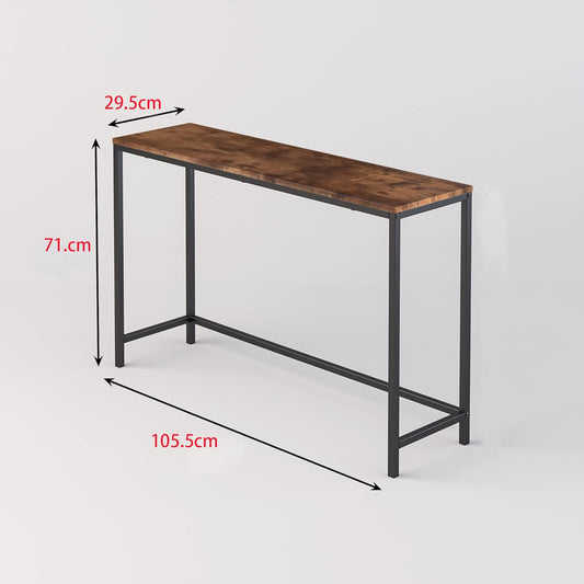 FOUBAM Console Table, Narrow Entryway Tables, Thin Sofa Table Behind Couch Table, Long Hallway Table for Living Room, Sturdy Coffee Snack Table, Side Table,End Table (Black & Brown)