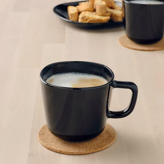 IKEA Little Loved Corner BACKIG Glass Coffee Mug, Black - 370 ml