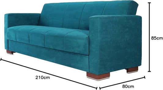 Aldora viola three seater sofa bed-turcoaz