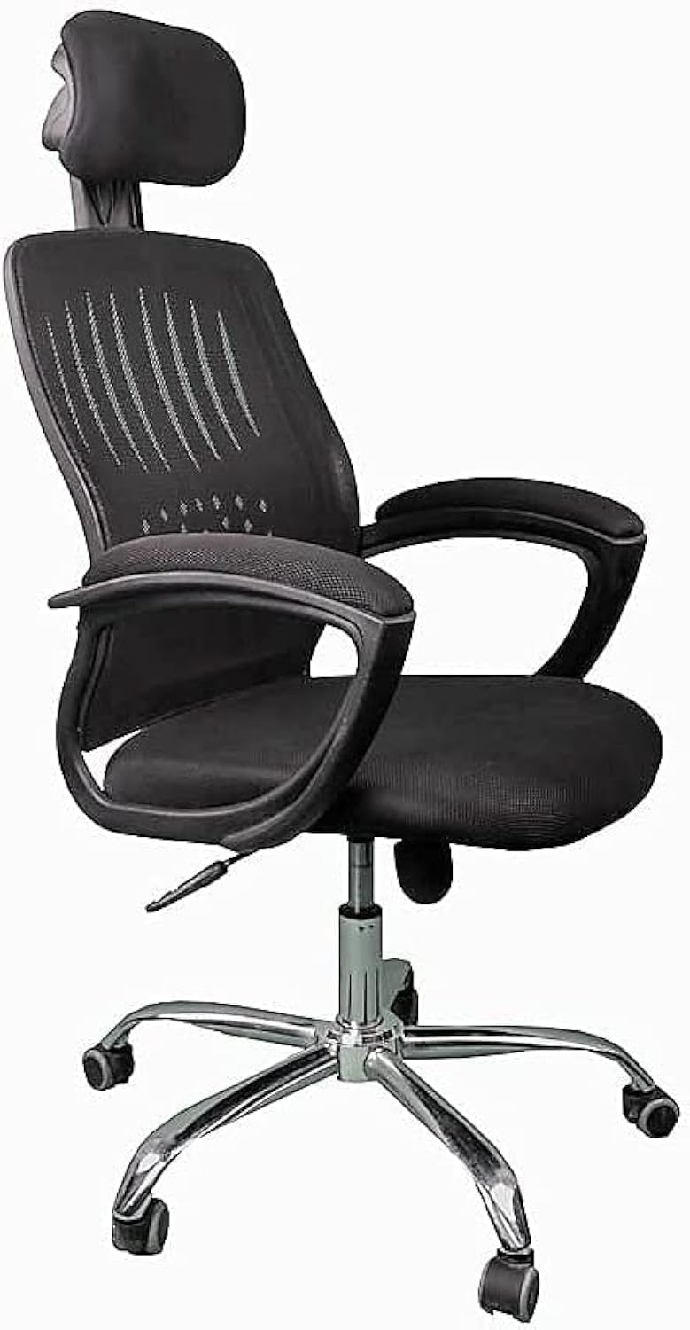 Ergonomic Mesh Office Chair, Adjustable, with Headrest and Armrests, Black