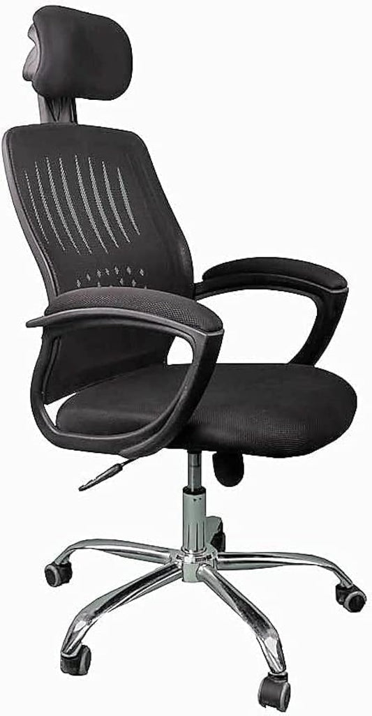 Ergonomic Mesh Office Chair, Adjustable, with Headrest and Armrests, Black