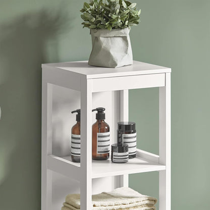 FurniFlex High Bathroom Cabinet with 3 Shelves and 2 Drawers, 30 cm x 30 cm x 144 cm Size
