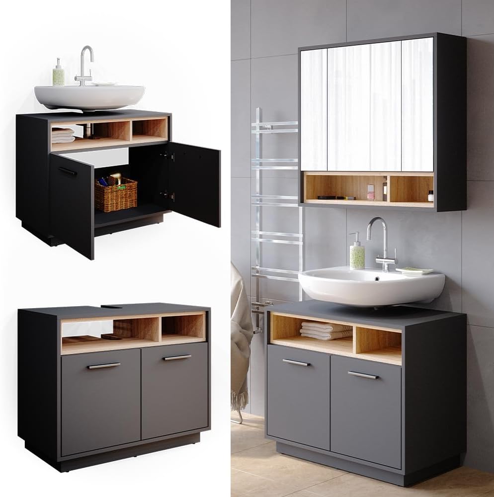 Vicco Beatrice Vanity Unit 80 cm Anthracite Sonoma