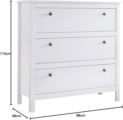 FurniFlex Wardrobe Dresser Sideboard, 92 cm x 98 cm x 110 cm Size, White