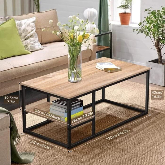 Home Gallery coffee table with shelf- beige 42x102x52