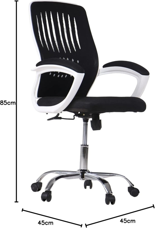 Meeting Room Office Chair with White Body and Metal Star - Dream Desk (Black)