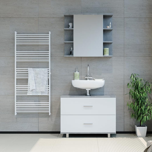Vicco Ilias Vanity Unit Concrete/White 80 x 60.8 cm