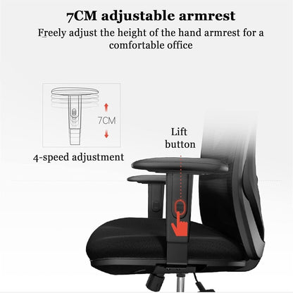 SoOSSN Office Chair,Adjustable Height Ergonomic High Back Desk Chair with Lumbar Support & Comfortable Headrest