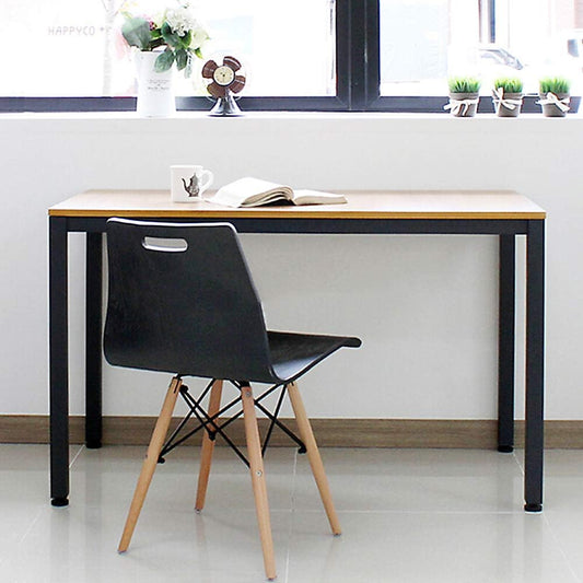 sogesfurniture Computer Desk Office Study Writing Desk Computer PC Laptop Table Workstation Dining Gaming Table for Home Office, 120x60x75cm, Teak&Black AC3TB-120-SF