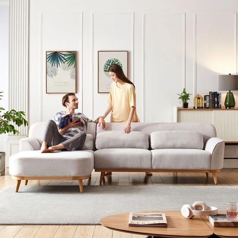 Vinchi Furniture Kai L-Shape Sofa, White
