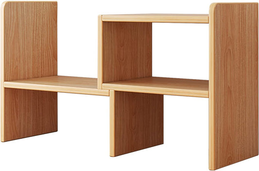 kyaoayo Desk Shelf, Desktop Bookcase, Wooden Bookcase, Desk Shelf, DIY Table Shelf, Desktop Storage Shelf, Bookcase, Small Desktop Organiser Bookcase, for Bedroom, Office