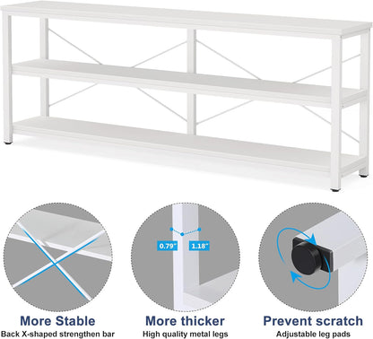 Tribesigns 71" Sofa Tables,Extra Long Couch Table, Narrow Long Console Table, Entryway Table,Sofa Table with 3 Tiers Storage Shelves