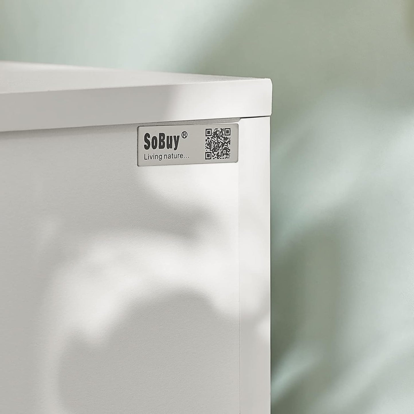 SoBuy FBT49-W Side Table Bedside Table with 1 Drawer and 3 Shelves White W x H x H x D: 39 x 65 x 39 cm