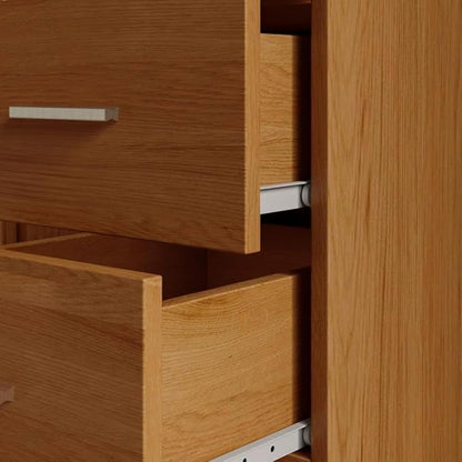 Panana 2 Door 2 Drawer Wardrobe with Shelf and Hanging Rail Wooden Clothes Storage Cupboards Unit for Bedroom Furniture 77 * 50 * 180cm (Oak Effect), Beige