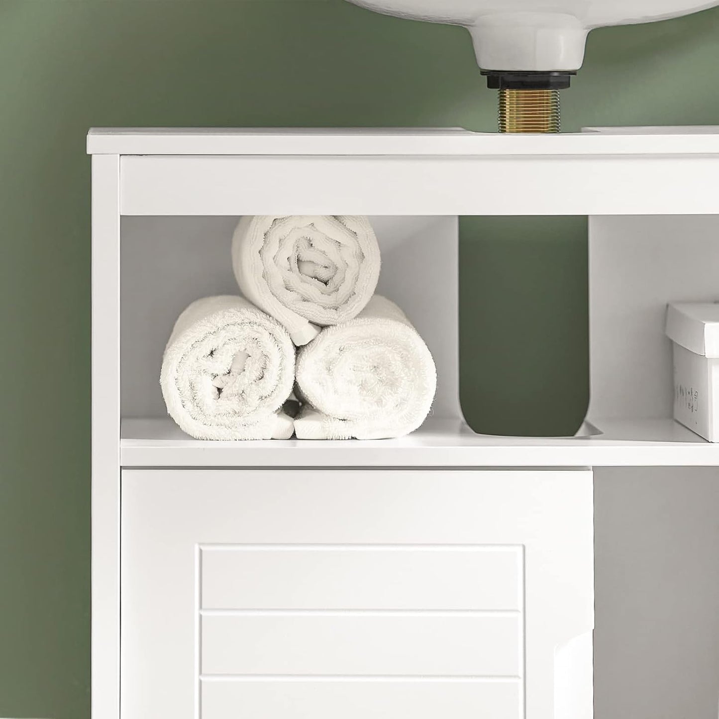 SoBuy® FRG128-W Vanity Unit Bathroom Furniture with Foot Padding White