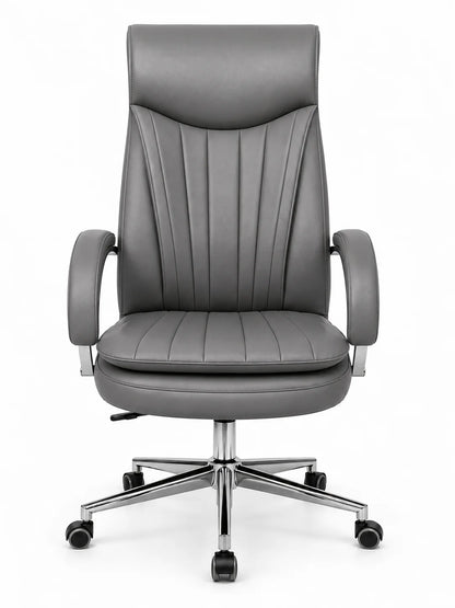 Contemporary High-Back Executive Office Chair with Padded Headrest