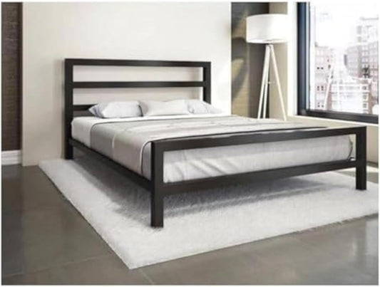 Bed 160 cm - Black - Metal