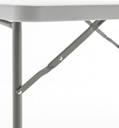 BTEXPERT White 34" Square Granite Plastic Folding Table Portable for Card Board Games Nights Gatherings Party Home Indoor Outdoor Lightweight, One