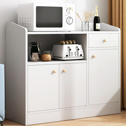 Sharpdo Kitchen Storage Cabinet Sideboard,Modern Simple Multifunctional Coffee Corner with 1 Drawers and 3 Adjustable Shelves,Suitable Kitchen, Living Room, Dining Room (White)