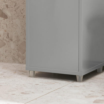SoBuy BZR34-HG Bathroom Tall Cabinet with 5 Compartments with 1 Drawer and Doors Light Grey W x H x D x H x D x H x D x D: Approx. 20 x 180 x 20 cm