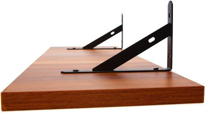 AWX Floating Shelves Set of 2 - Wooden Wall Shelves for Bedroom, Bathroom & Kitchen - Rustic Floating Bookshelf with Screws Included