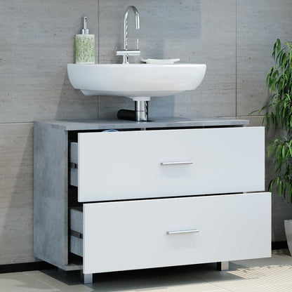 Vicco Ilias Vanity Unit Concrete/White 80 x 60.8 cm
