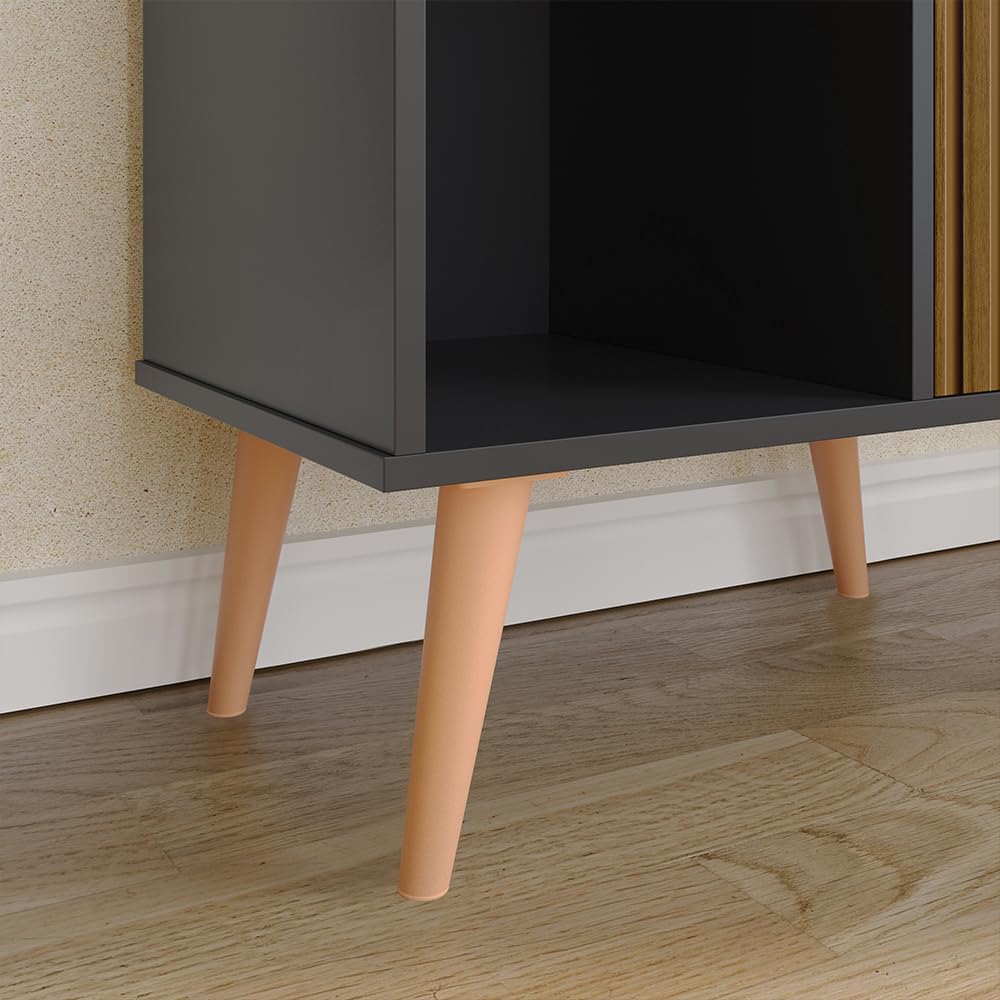 Lojas RPM Nala Retro Sideboard with Cellar 1 Door - Black/ripped Nature - Furniture