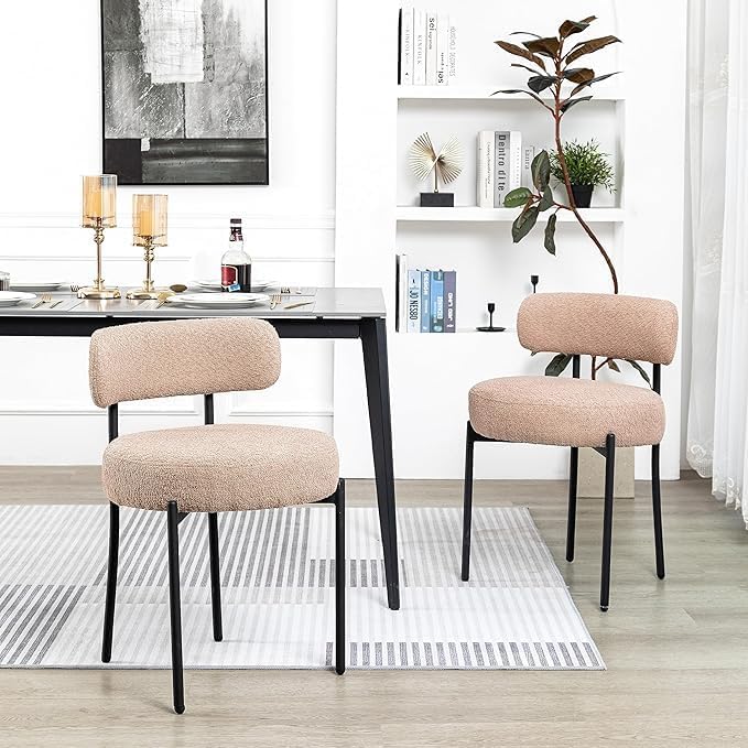Generic Dining Share and Share for Kitchen Dining Room, Aflastred with all dining share and black legs, Curved with a modern dining chair, Side Share
