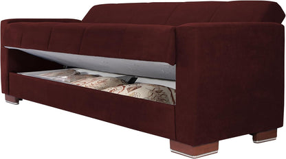 Aldora viola three seater sofa bed-dark red