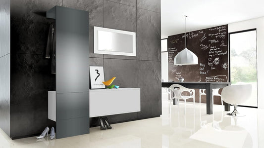 FurniFlex Satin Finish Carlton Wardrobe Set 4-Pieces, 156 cm x 193 cm x 35 cm Size, White Matt/Graphite Satin