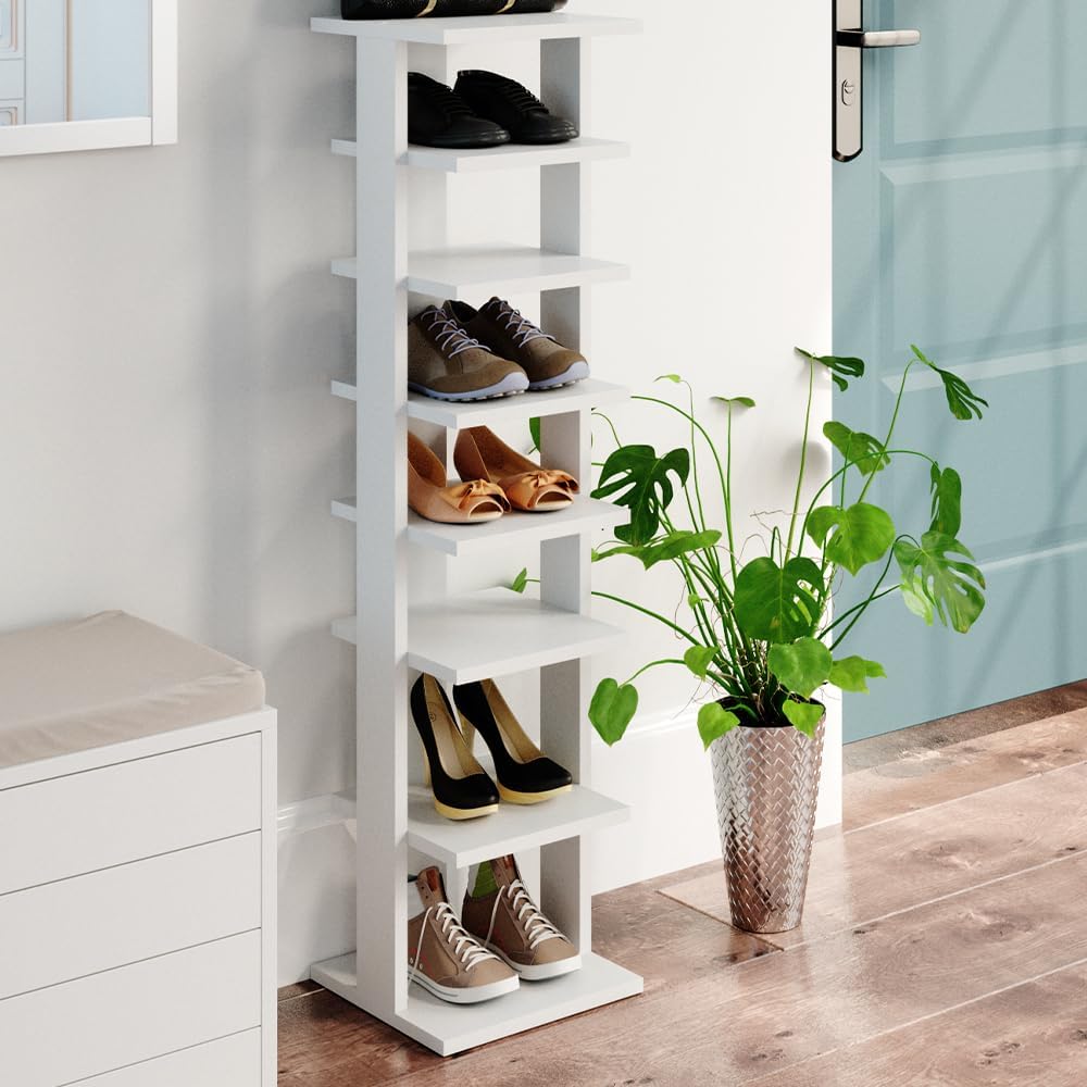 Vicco Sara Shoe Cabinet, White, 27 x 110 cm