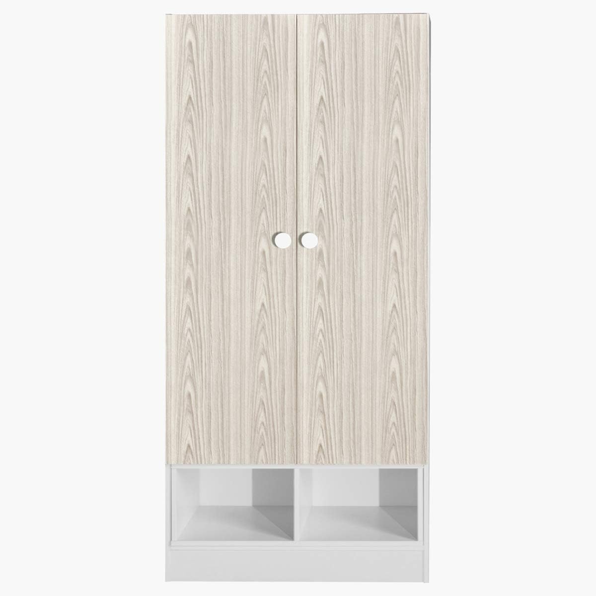 Home Box Vanilla 2-Door Wardrobe, Oak/White - W80 x D40 x H180 cm