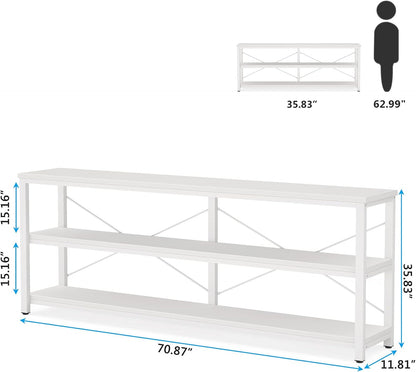 Tribesigns 71" Sofa Tables,Extra Long Couch Table, Narrow Long Console Table, Entryway Table,Sofa Table with 3 Tiers Storage Shelves