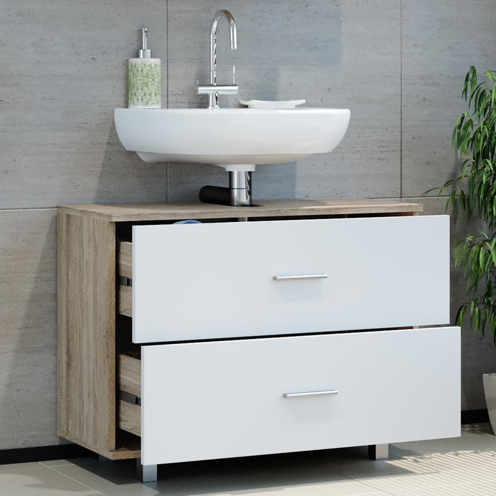 VICCO Ilias Vanity Unit for Bathroom Drawer (Sonoma White)